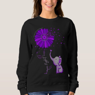 Hope Fight Cure Elephant Alzheimer's Lila Band Sweatshirt