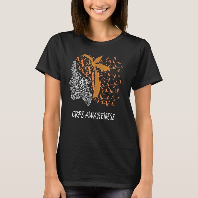 Hope Fight Cure Support Crps Awareness Dragonfly W T-Shirt (Vorderseite)