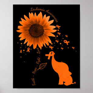 Hope Fight Liebe Elephant Sonnenblume Leukemia Awa Poster