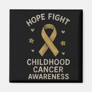 Hope Fight Shirt Kinder Krebs Bewusstsein Golden Magnet