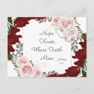 Hope Floats Vintag Floral Postcard Hebrews 11:1 Postkarte
