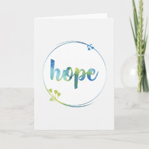 Hope Floral Watercolor Calligraphy Karte