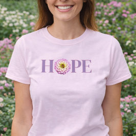 Hope Floral Zinnia Light Pink Christian Design T-Shirt