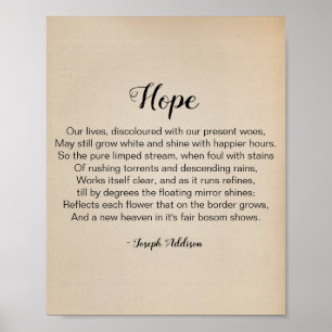 Hope Gedicht von Joseph Addison Vintage Poster