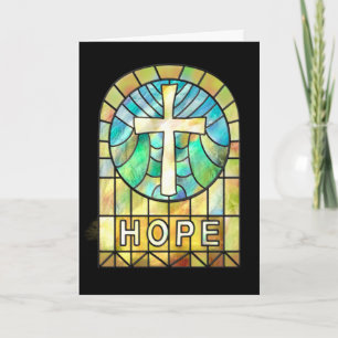HOPE Glasfenster mit Kreuz Karte
