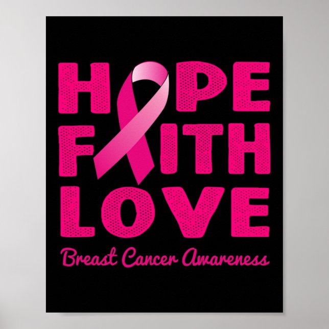 HOPE GLAUBWÜRDIGE LIEBE Pink Ribbon Brustkrebs Aus Poster (Vorne)
