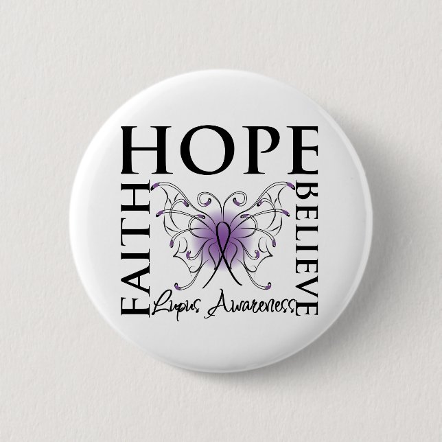 Hope Glauve Faith - Lupus Button (Vorderseite)