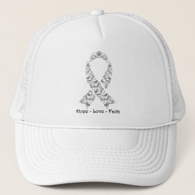 Hope Gray Awareness Ribbon Truckerkappe (Vorderseite)