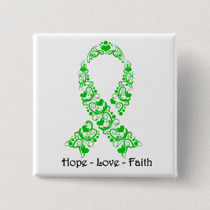 Hope Green Awareness Ribbon Button