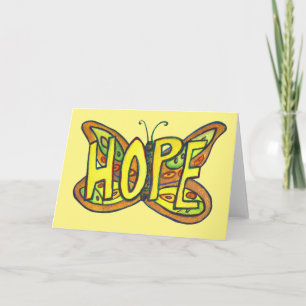 Hope Green Butterfly Art Note of Grußkarten Karte