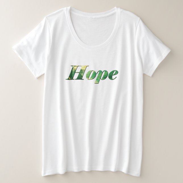 Hope. Große Größe T-Shirt (Design vorne)