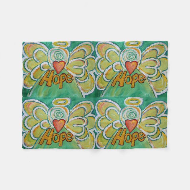 Hope Guardian Angel Art Custom Fleece Blanket (Vorderseite (Horizontal))