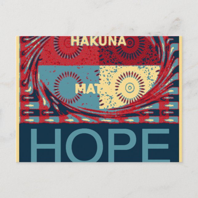 Hope Hakunamatata Lovely Inspirational Edgy Vektor Postkarte (Vorderseite)