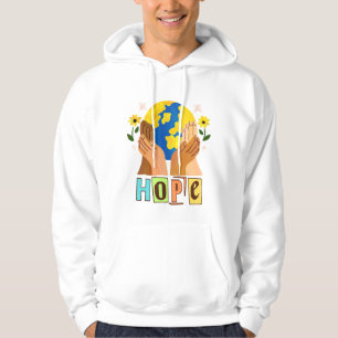 Hope Hands halten das Erddesign aufrecht Hoodie
