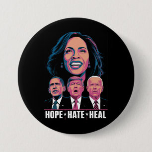 Hope Hate Heal Rise Kamala 2024 Button