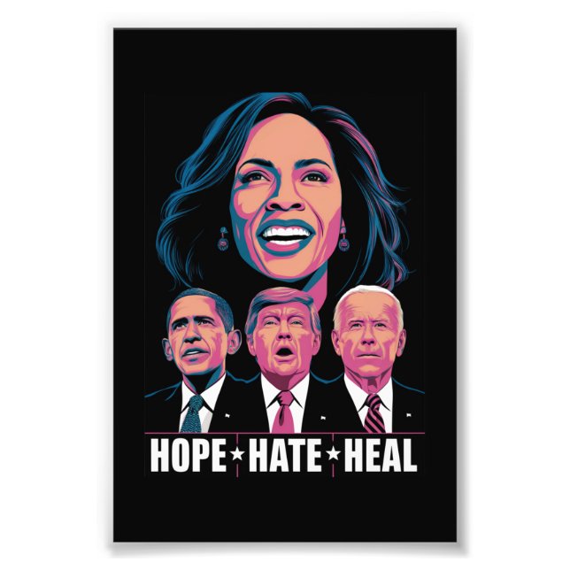 Hope Hate Heal Rise Kamala 2024 Fotodruck (Vorne)