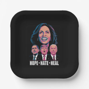Hope Hate Heal Rise Kamala 2024 Pappteller
