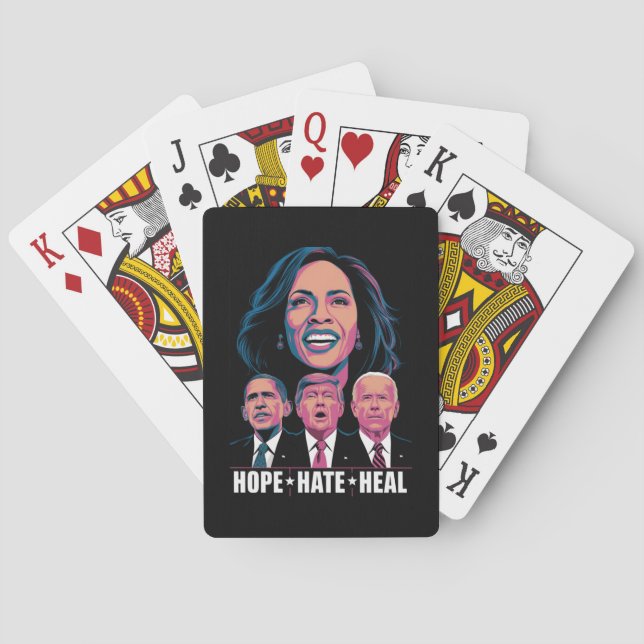 Hope Hate Heal Rise Kamala 2024 Spielkarten (Rückseite)