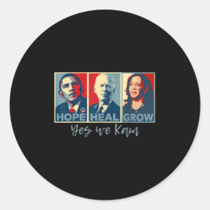 Hope Heal Grow Obama Joe Biden Kamala Harris 2024 Runder Aufkleber