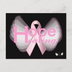 Hope Healing Pink Ribbon Angelic Wings-individuali Postkarte