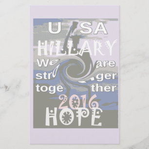 Hope Hillary USA Wir sind enger zusammen Briefpapier