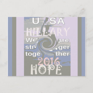 Hope Hillary USA Wir sind enger zusammen Postkarte