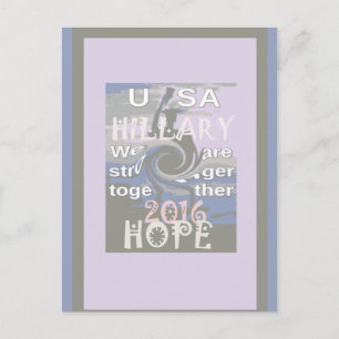 Hope Hillary USA Wir sind enger zusammen Postkarte