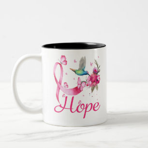 Hope Hummingbird Brustkrebs Bewusstsein Zweifarbige Tasse