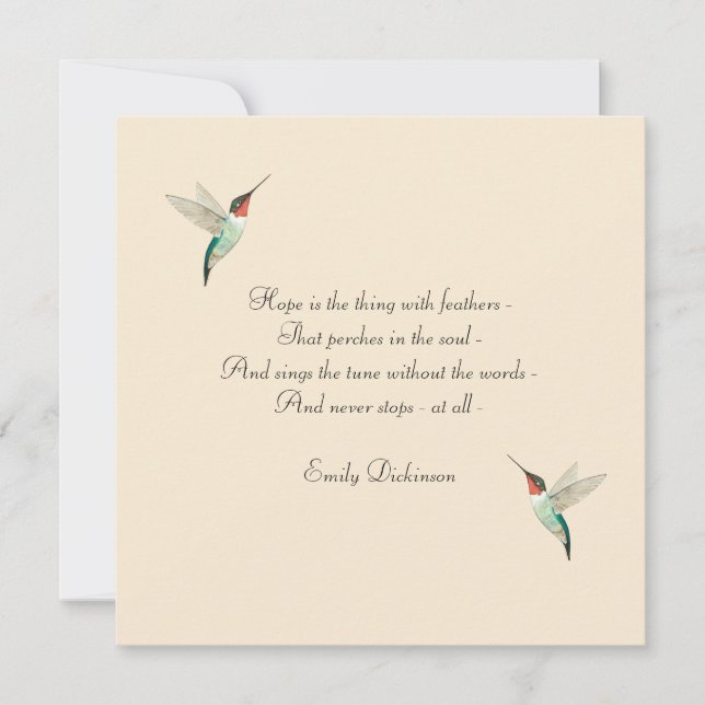 Hope Hummingbird Karte (Vorderseite)