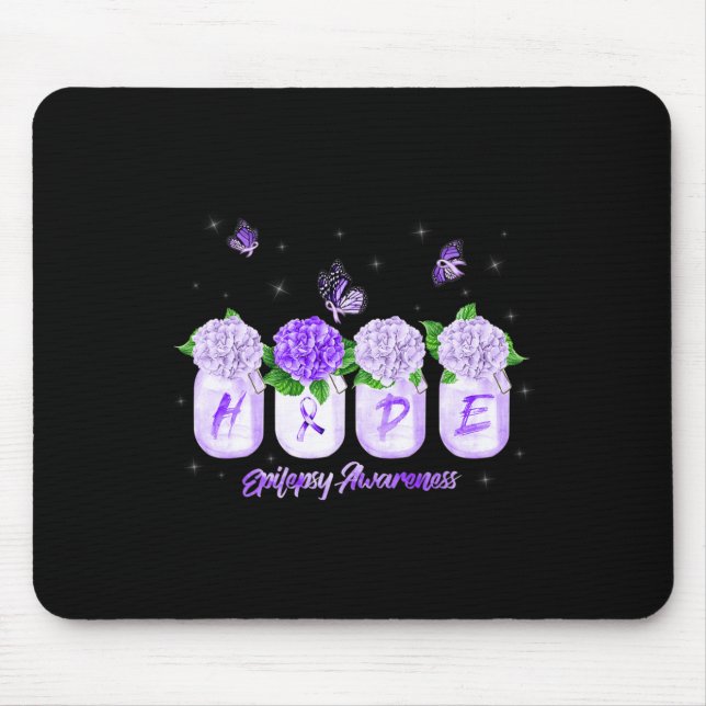 Hope Hydrangea Blume Butterfly Epilepsie Bewusstse Mousepad (Vorne)