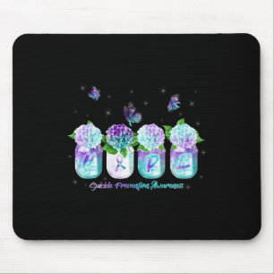 HOPE Hydrangea Blume Schmetterling Suizidpräventio Mousepad