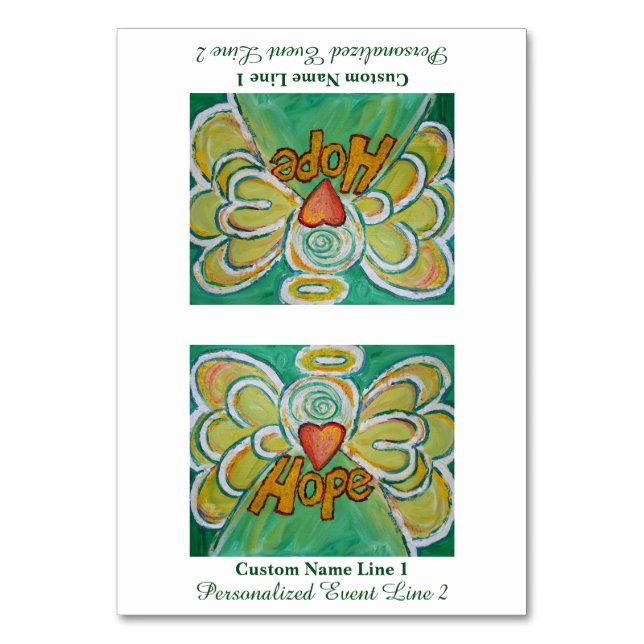 Hope Inspiration Word Angel Table Zelt Card Tischnummer (Vorderseite)