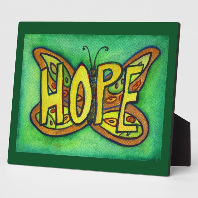 Hope Inspirational Butterfly Malerei Geschenk Plaq Fotoplatte (Seite)
