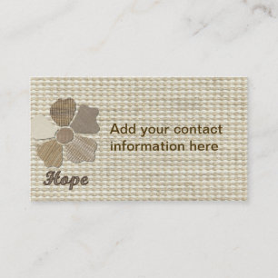 Hope Inspirational Fabric Blume Collage Visitenkarte