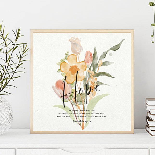 Hope-Jeremiah 29:11 Orangenblume Poster (Von Creator hochgeladen)