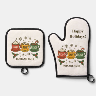 Hope joy Peace and Cocoa Ofenhandschuh & Topflappen-Set