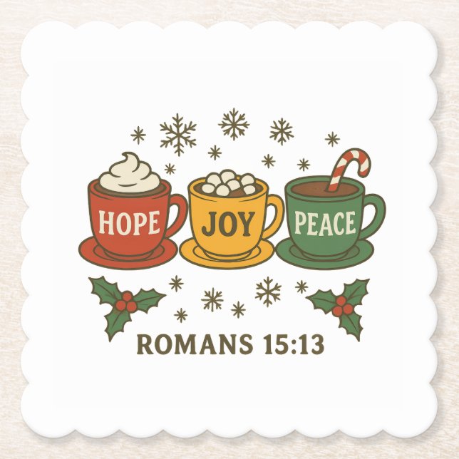 Hope joy Peace and Cocoa Untersetzer (Vorderseite)