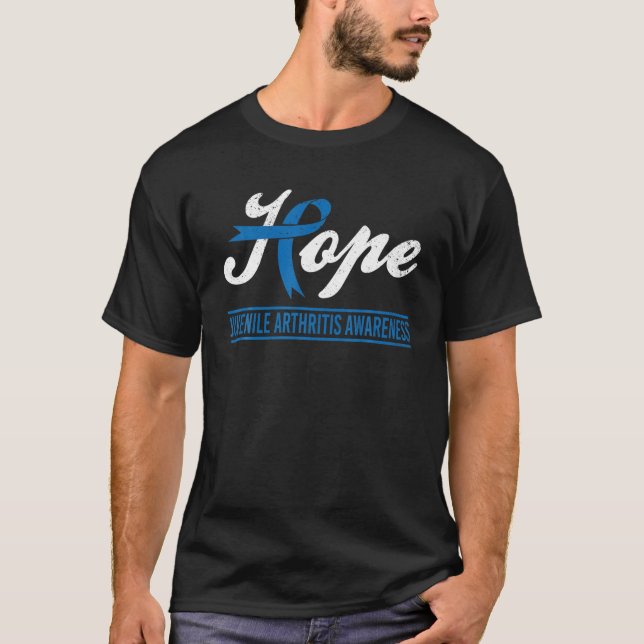 Hope Juvenile Arthritis Awareness JIA JA Blue Ribb T-Shirt (Vorderseite)
