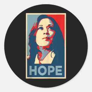 Hope Kamala Harris Hope Poster 47. Vote Empowerme Runder Aufkleber