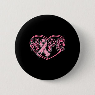 Hope Leopard Brustkrebs Bewusstsein Herz Pink Ri Button