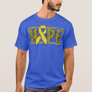 Hope Leopard Gold Ribbon Krieger Kinderkrebs T-Shirt