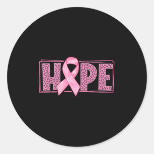 Hope Leopard Pink Ribbon Brustkrebs Bewusstsein F Runder Aufkleber