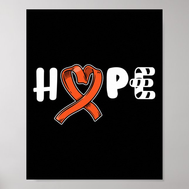 Hope Leukemia Awareness Orange Ribbon Support Grap Poster (Vorne)