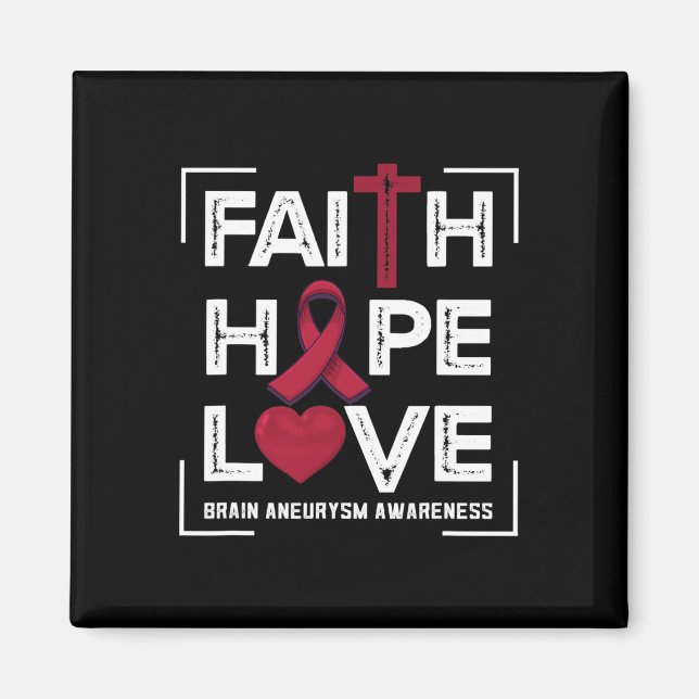 Hope Liebe Brain Aneurysm Awareness 1 Magnet (Vorne)