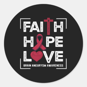 Hope Liebe Brain Aneurysm Awareness 1 Runder Aufkleber