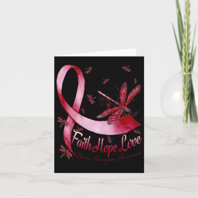 Hope Liebe Brain Aneurysm Awareness Dragonfly Karte (Vorderseite)