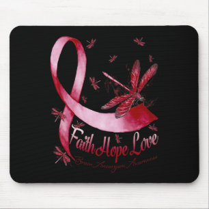 Hope Liebe Brain Aneurysm Awareness Dragonfly Mousepad