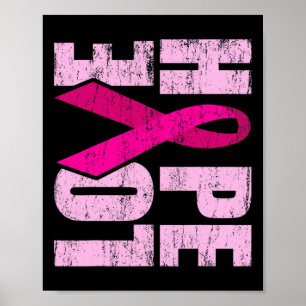 HOPE LIEBE Brustkrebs Bewusstsein Weltkrebstag Poster