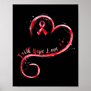 Hope Liebe Burgundy Ribbon Brain Aneurysm Bewussts Poster