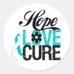 Hope Liebe Cure CERVICAL CANCER Geschenke Runder Aufkleber